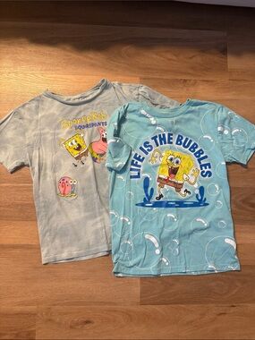 SpongeBob Squarepants Kids' Light Blue & Aqua Graphic Tee Duo